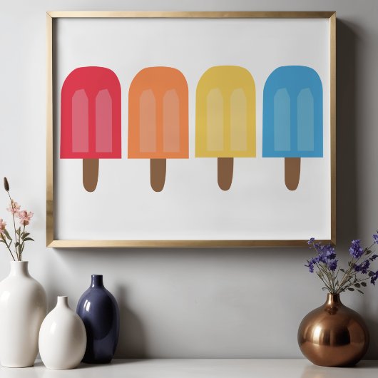 Poster Popsicles Abstraits Élégants Minimalistes Modernes