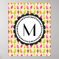 Popsicles et crème glacée Monogramme personnalisé