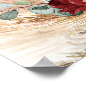 Poster Populaire terre cuite profonde sauge florale rouge (Coin)