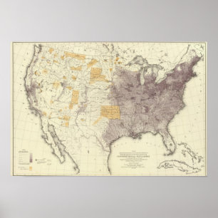 Poster Population 1870 des USA