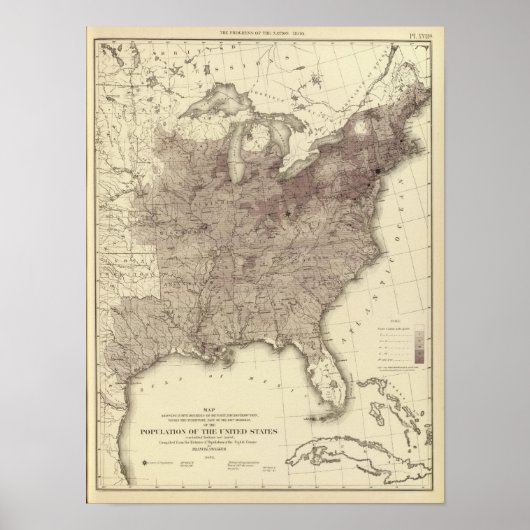 Poster Population américaine 1860 (Devant)