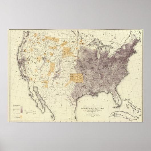 Poster Population américaine 1870 (Devant)