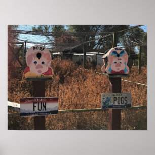 Poster Porc Chop, Fun Pigs, Idaho Drôle Signes