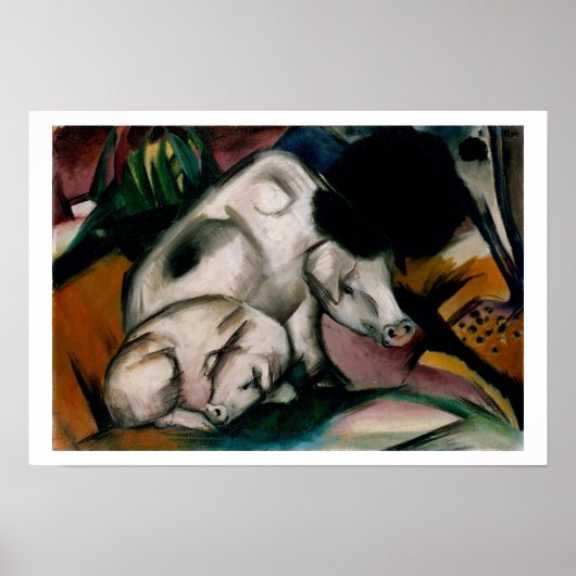 Poster Porcs, vers 1912 (huile sur toile) (Devant)