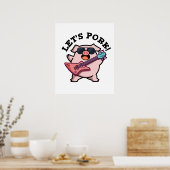 Poster Pork Funny Rock Guitare Pig Pun (Cuisine)