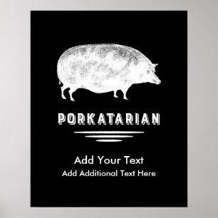 Poster Porkatarian Porkatarian Antique Pig Bacon Lover