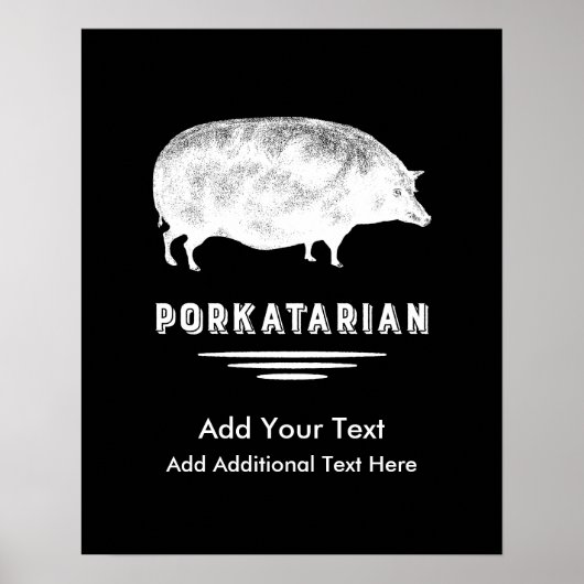Poster Porkatarian Porkatarian Antique Pig Bacon Lover (Devant)