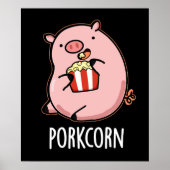 Poster Porkcorn Funny Popcorn Pun Dark BG (Devant)