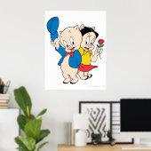 Poster Porky Pig et Pétunia (Bureau à domicile)