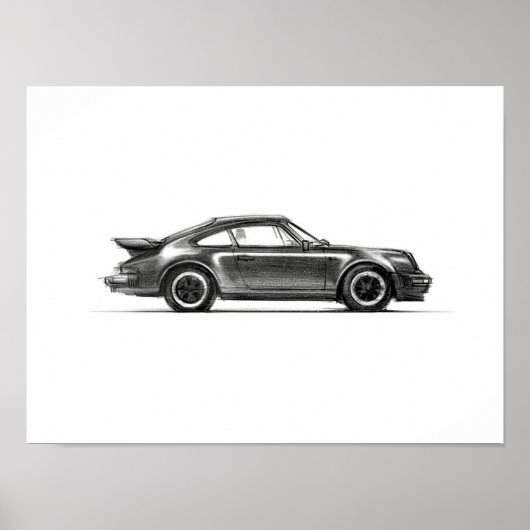 Poster Porsche 930 Turbo Imprimer 12x16 (Devant)