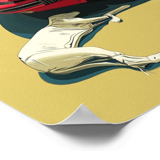 Poster Porsche et chien (Coin)