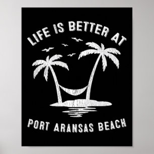 Poster Port Aransas Famille Vacances Vintage Texas Beach