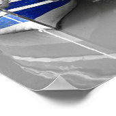 Poster Port Blue boats B & W (Coin)