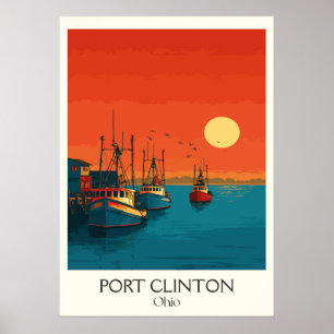 Poster Port Clinton Lake Erie Sunset Walleye Capital Art