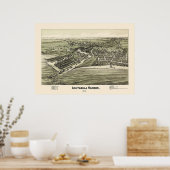 Poster Port d'Ashtabula, OH Carte panoramique - 1896 (Cuisine)