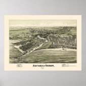 Poster Port d'Ashtabula, OH Carte panoramique - 1896 (Devant)