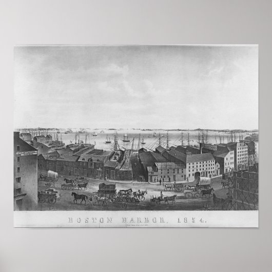 Poster Port de Boston, 1854 (Devant)