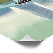 Poster Port de Boston | Aquarelle Boston Massachusetts (Coin)