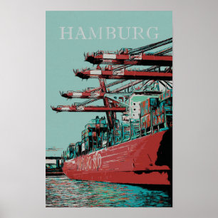Poster Port de Hambourg - Port Pittoresque allemand