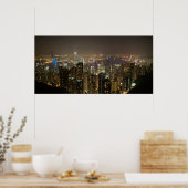 Poster Port de Hong Kong (scène nocturne) (Cuisine)