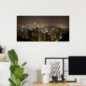 Poster Port de Hong Kong (scène nocturne) (Bureau à domicile)