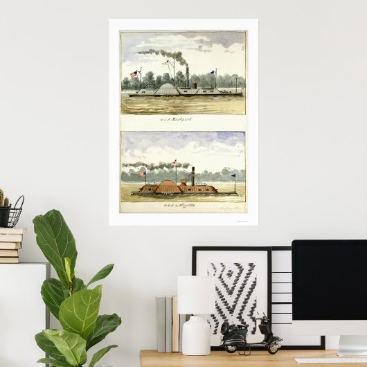 Poster Port de Ironclad par D.M.N. Stouffer 1864 (Bureau à domicile)