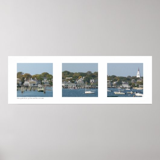 Poster Port de Nantucket, Massachusetts Triptych (Devant)