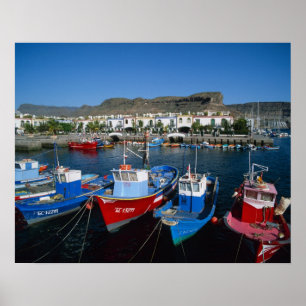 Poster Port de pêche, Puerto de Mogan, Grande Canarie,