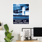 Poster Port De Philadelphie 1936 WPA (Bureau à domicile)