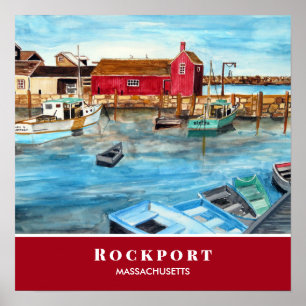 Poster Port de Rockport Massachusetts Nouvelle-Angleterre
