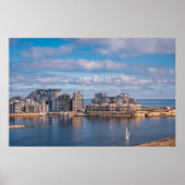 Poster Port de Sliema et gratte-ciel à Malte (Devant)