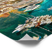 Poster Port de voyage Monaco peinture à l'huile (Coin)