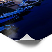 Poster Port et murs de Dubrovnik illuminés la nuit (Coin)