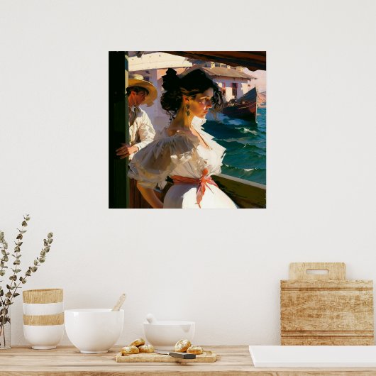 Poster Port maritime (Cuisine)