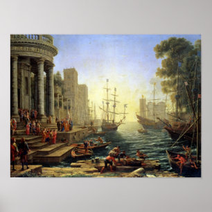 Poster Port maritime avec l'embarquement de Saint-Ursula