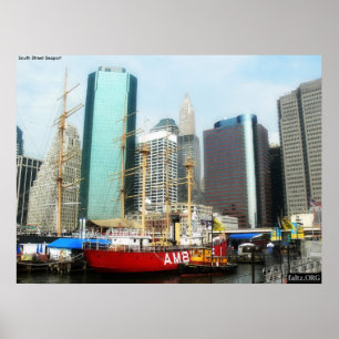 Poster Port maritime de South Street, New York