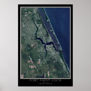Poster Port Saint Lucie Floride Carte de l'affiche satell