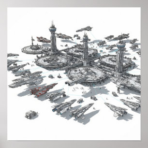 Poster Port spatial imaginatif