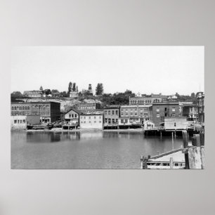 Poster Port Townsend, vue Photograp de ville de bord de