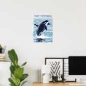 Poster Port Townsend, Washington Orca Jumping (Bureau à domicile)