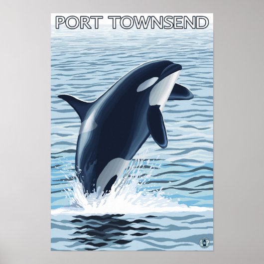 Poster Port Townsend, Washington Orca Jumping (Devant)