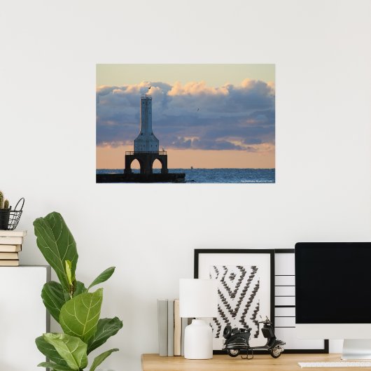 Poster Port Washington, WiFi. Phare (Bureau à domicile)