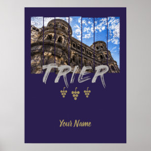 Poster Porta Nigra à Trier vintage Moselle Souvenir