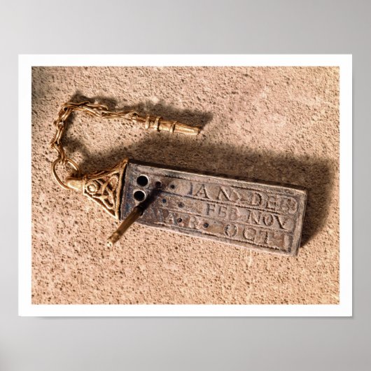 Poster Portable cadran solaire, argent et or, 10e siècle  (Devant)