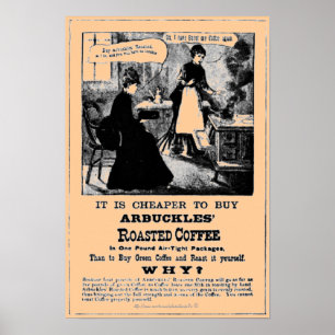 Poster Portable vintage pour le café rôti d'ARBUCKLES
