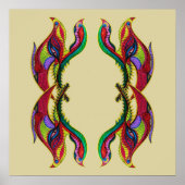 Poster Portail des oiseaux abstraits modernes (Devant)