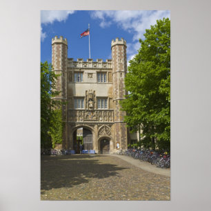 Poster Portail du Trinity College et rangées de vélos,