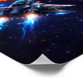 Poster Portail spatial futuriste avec vaisseau spatial de (Coin)