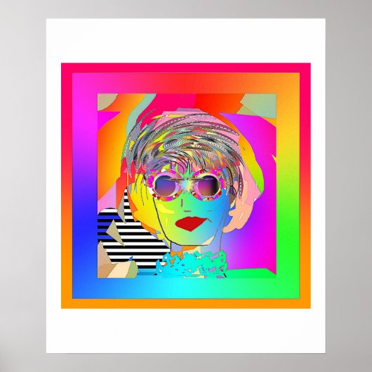 Poster Portant Des Lunettes Sombres Et Un Sourire (Devant)