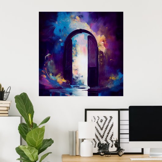 Poster Porte à distance - Conception mystique Abstraite (Bureau à domicile)